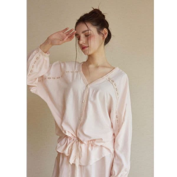 LUNALUZ｜Rose Lace 睡衣套裝（香檳粉・25W）